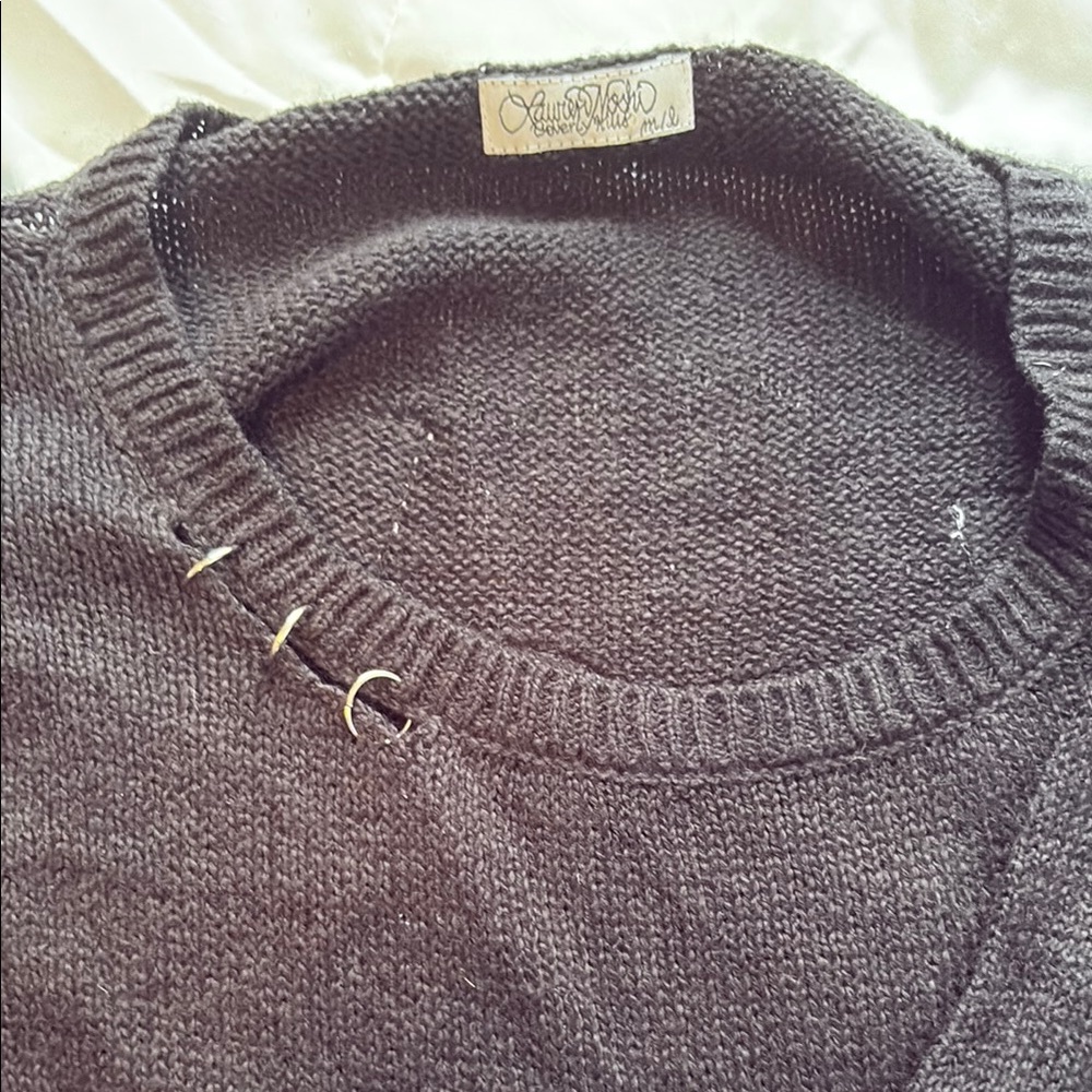 Lauren Moshi Black Women's Sweater with metal Accents - Picture 4 of 5